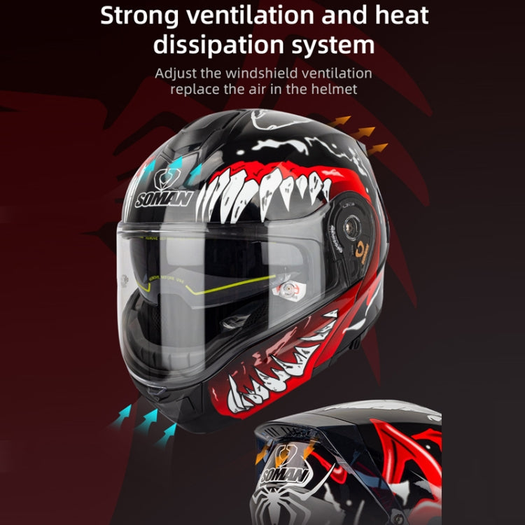 SOMAN Racing Motorcycle Double Lens Riding Safety Helmet, Size: M(Mobile Suit) - free shipping - PMC TechLife - Order now!