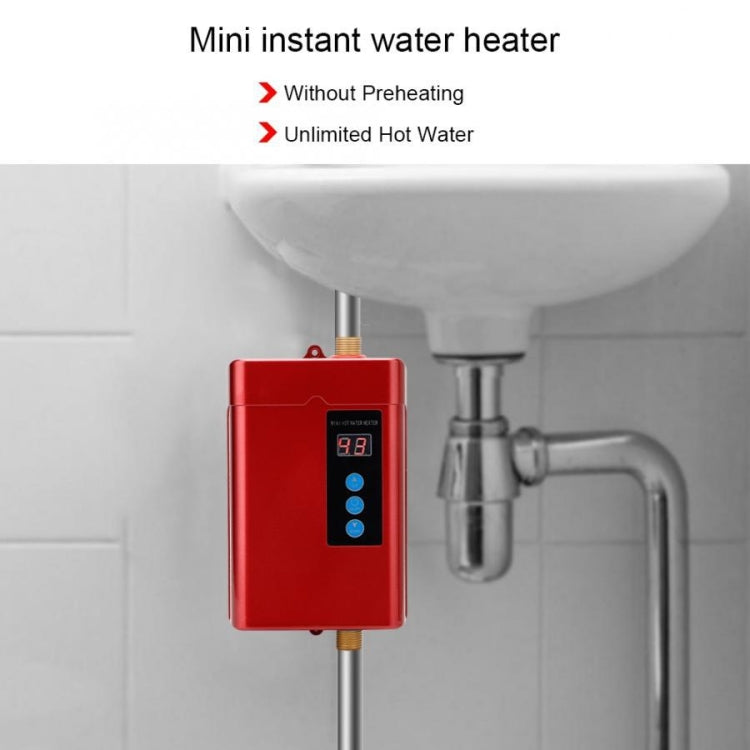 US Plug 3000W  Electric Water Heater With Remote Control Adjustable Temperate(Red) - free shipping - PMC TechLife - Order now!