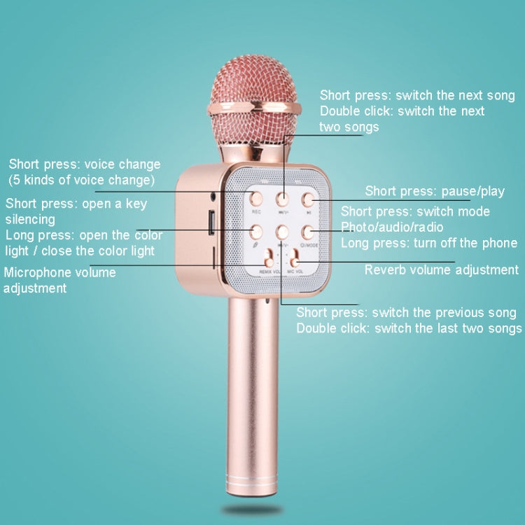 WS-1818 LED Light Flashing Microphone Self-contained Audio Bluetooth Wireless Microphone(Blue) - Microphone by PMC Jewellery | Online Shopping South Africa | PMC Jewellery | Buy Now Pay Later Mobicred