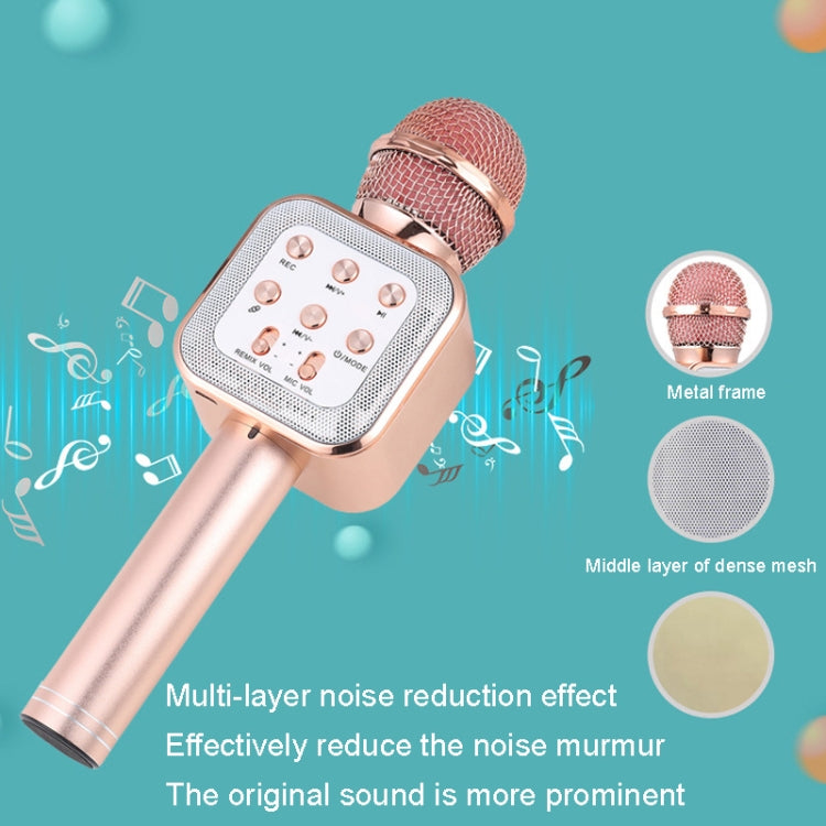 WS-1818 LED Light Flashing Microphone Self-contained Audio Bluetooth Wireless Microphone(Rose Gold) - Microphone by PMC Jewellery | Online Shopping South Africa | PMC Jewellery | Buy Now Pay Later Mobicred