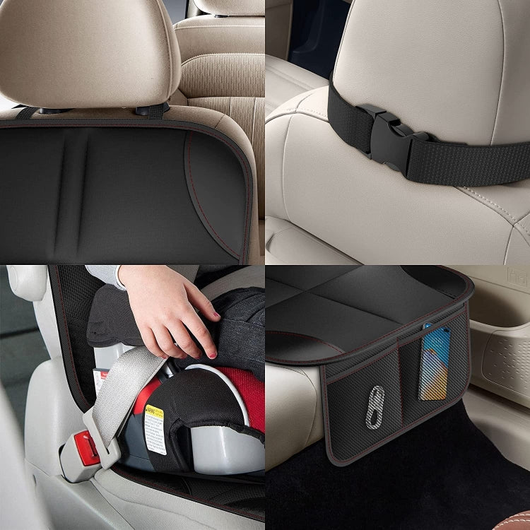 2pcs Child Car Seat Protector Non-Slip Base Material + Waterproof 600D Fabric(Red Line) - Seat Accessories by PMC TechLife | Online Shopping South Africa | PMC TechLife | Buy Now Pay Later Mobicred