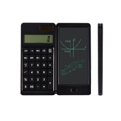 Solar Calculator Handwriting Board Learning Office Portable Folding LCD Writing Board(Black) -  by PMC Jewellery | Online Shopping South Africa | PMC Jewellery | Buy Now Pay Later Mobicred