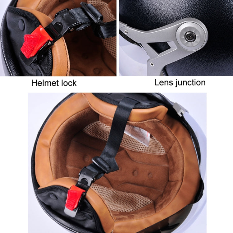 GXT Electric Vehicle Half Cover Four Seasons Retro Helmet, Size: L(Black White) - free shipping - PMC TechLife - Order now!