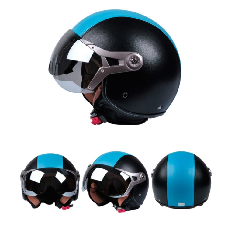 GXT Electric Vehicle Half Cover Four Seasons Retro Helmet, Size: XL(Black White) - Helmets by GXT | Online Shopping South Africa | PMC Jewellery | Buy Now Pay Later Mobicred