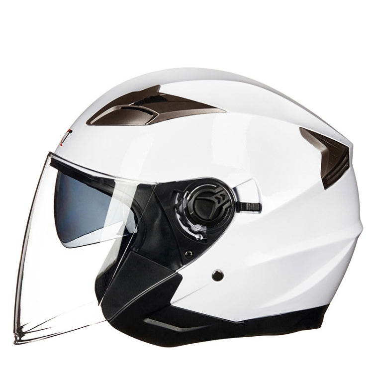 GXT 708 Electric Vehicle Dual Lens Helmet Four Seasons Safety Helmet, Size: M(Bright White) - Helmets by GXT | Online Shopping South Africa | PMC Jewellery | Buy Now Pay Later Mobicred