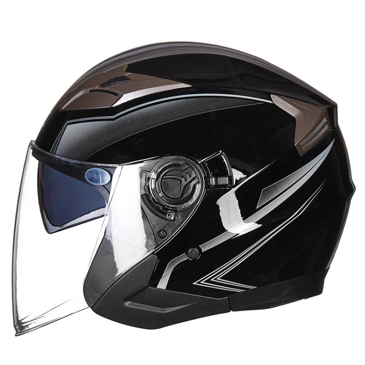 GXT 708 Electric Vehicle Dual Lens Helmet Four Seasons Safety Helmet, Size: M(Bright Black Gray) - Helmets by GXT | Online Shopping South Africa | PMC Jewellery | Buy Now Pay Later Mobicred