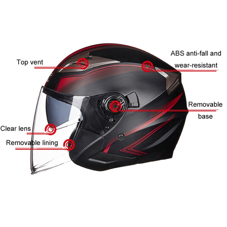 GXT 708 Electric Vehicle Dual Lens Helmet Four Seasons Safety Helmet, Size: M(Light Pink) - Helmets by GXT | Online Shopping South Africa | PMC Jewellery | Buy Now Pay Later Mobicred