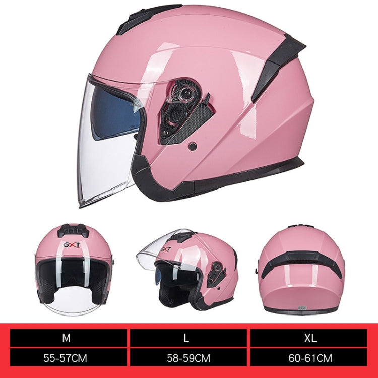 GXT Electric Vehicle Four Seasons Sun Protection & Windshield Double Lens Helmet, Size: L(Light Pink) - Helmets by GXT | Online Shopping South Africa | PMC Jewellery | Buy Now Pay Later Mobicred