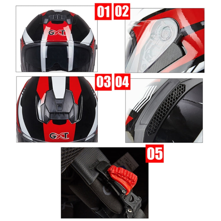 GXT Electric Vehicle Four Seasons Sun Protection & Windshield Double Lens Helmet, Size: M(Bright Black Red) - Helmets by GXT | Online Shopping South Africa | PMC Jewellery | Buy Now Pay Later Mobicred