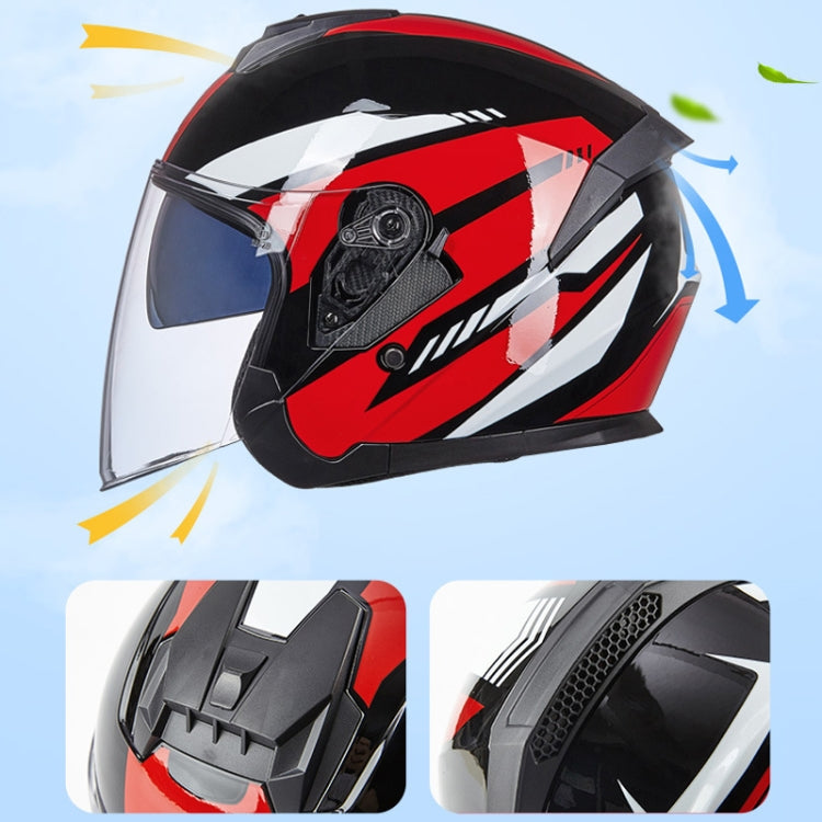 GXT Electric Vehicle Four Seasons Sun Protection & Windshield Double Lens Helmet, Size: XL(Matt Black Blue) - Helmets by GXT | Online Shopping South Africa | PMC Jewellery | Buy Now Pay Later Mobicred