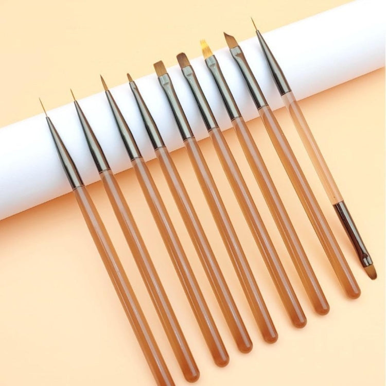 Brown Nail Art Pen Set Colorful Drawing Tools, Style: Short Line Pen - Nail Art Equipment by PMC Jewellery | Online Shopping South Africa | PMC Jewellery | Buy Now Pay Later Mobicred