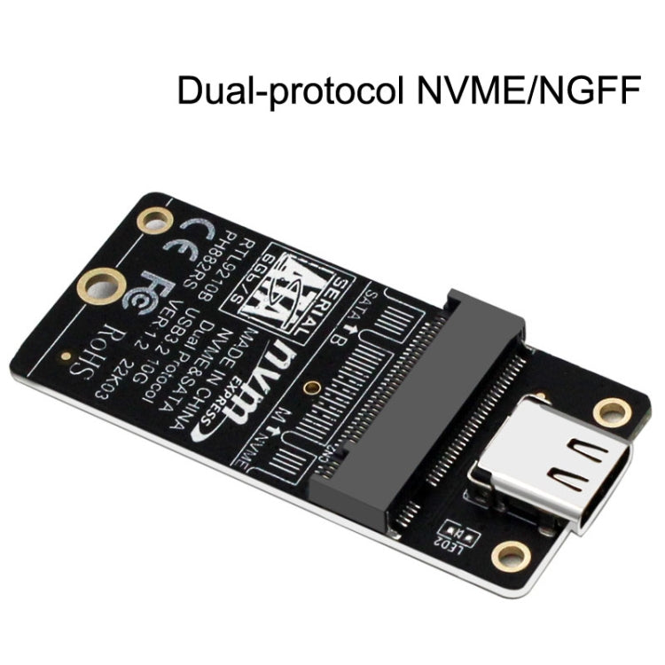 M.2 NVME Hard Disk Box Transfer Card RTL9210B Chip Type-C / USB-C USB3.1 Gen2 10Gbps(Black) - HDD Enclosure by PMC TechLife | Online Shopping South Africa | PMC TechLife | Buy Now Pay Later Mobicred