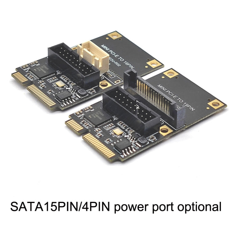 Mini PCI-E To USB3.2 GEN1 Front 19Pin 2 Ports Transfer Card Supports Half High SATA - Add-on Cards by PMC Jewellery | Online Shopping South Africa | PMC Jewellery | Buy Now Pay Later Mobicred