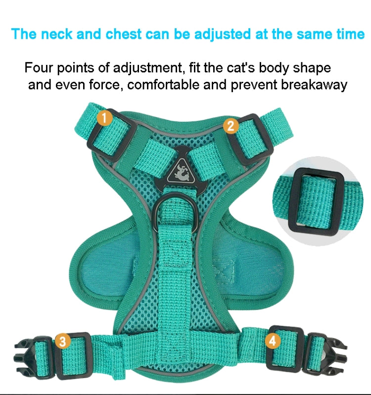 Pet Vest Harness + Traction Rope Set Reflective Breathable Dog Cat Harness, Size: M(Coffee) - Leashes by PMC TechLife | Online Shopping South Africa | PMC TechLife