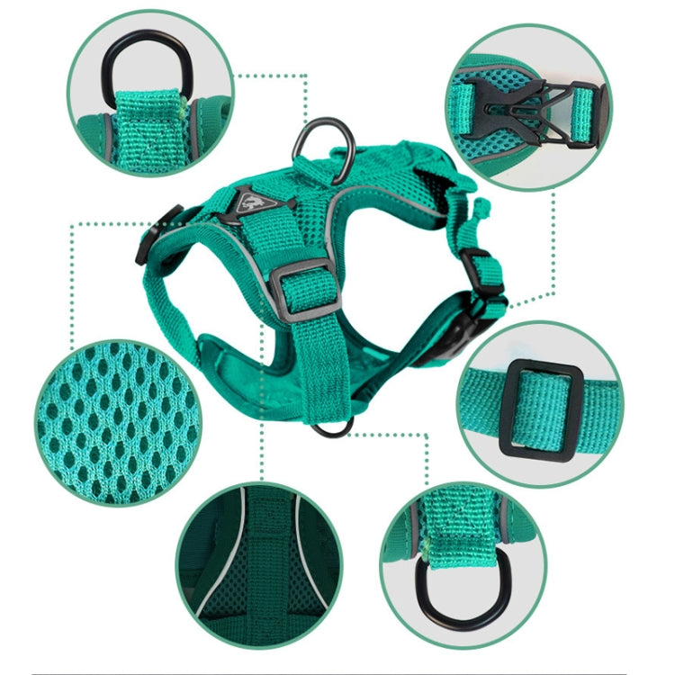 Pet Vest Harness + Traction Rope Set Reflective Breathable Dog Cat Harness, Size: S(Pink) - Leashes by PMC TechLife | Online Shopping South Africa | PMC TechLife