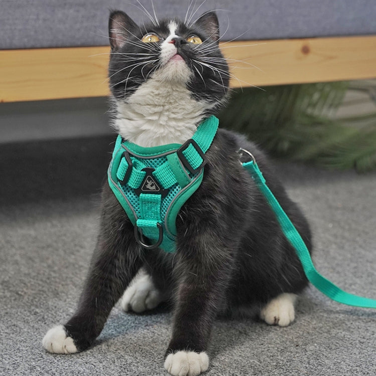 Pet Vest Harness + Traction Rope Set Reflective Breathable Dog Cat Harness, Size: L(Coffee) - Leashes by PMC TechLife | Online Shopping South Africa | PMC TechLife