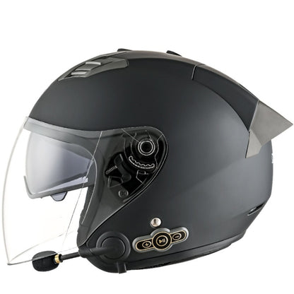 KUQIBAO Motorcycle Smart Bluetooth Sun Protection Double Lens Safety Helmet, Size: L(Matte Black+Gray Tail) - Helmets by KUQIBAO | Online Shopping South Africa | PMC Jewellery | Buy Now Pay Later Mobicred