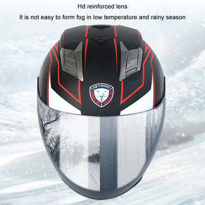 KUQIBAO Motorcycle Smart Bluetooth Sun Protection Double Lens Safety Helmet, Size: L(Matte Black+Gray Tail) - Helmets by KUQIBAO | Online Shopping South Africa | PMC Jewellery | Buy Now Pay Later Mobicred