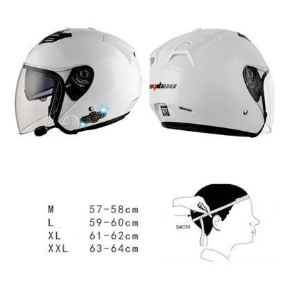 KUQIBAO Motorcycle Smart Bluetooth Sun Protection Double Lens Safety Helmet, Size: XL(White Phantom Fiber) - Helmets by KUQIBAO | Online Shopping South Africa | PMC Jewellery | Buy Now Pay Later Mobicred