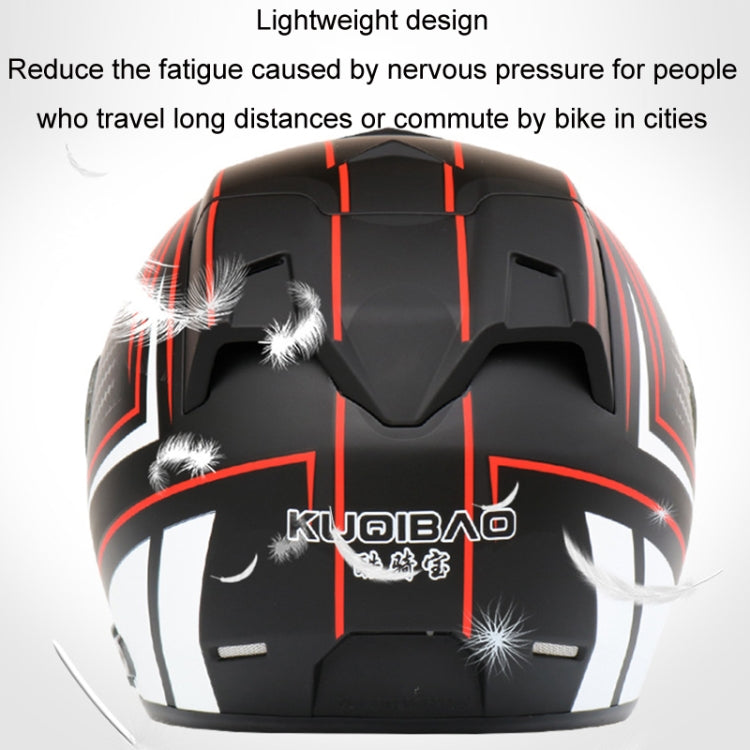 KUQIBAO Motorcycle Smart Bluetooth Sun Protection Double Lens Safety Helmet, Size: M(White+Black Tail) - Helmets by KUQIBAO | Online Shopping South Africa | PMC Jewellery | Buy Now Pay Later Mobicred