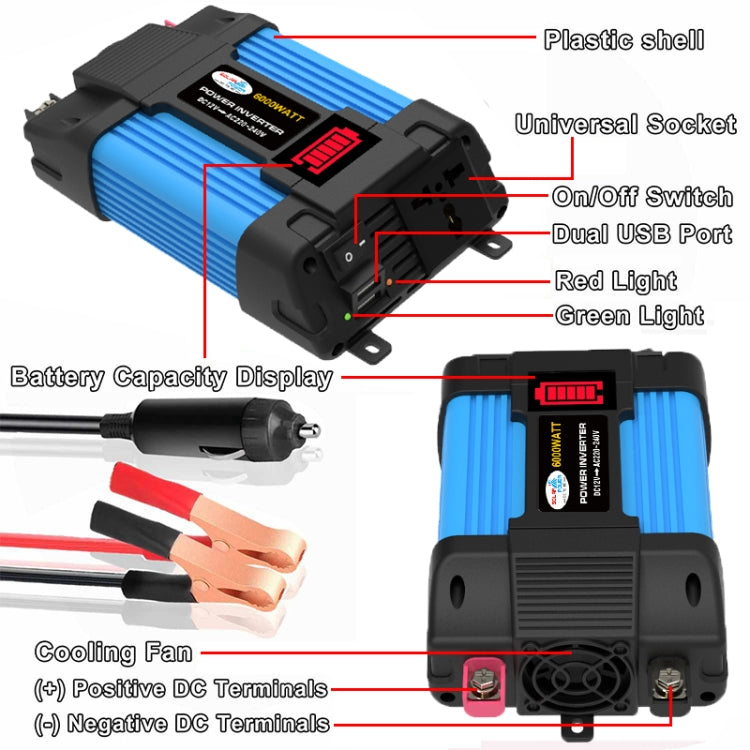 12V-110V 500W SOLIKE TECH Vehicle Inverter Sine Wave Convertor Auto Inverter - free shipping - PMC TechLife - Order now!