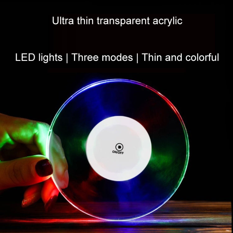 100x10mm Square USB Charging LED Light Up Acrylic Coaster Transparent Crystal Base(White Light) - Car Drink Holders by PMC TechLife | Online Shopping South Africa | PMC TechLife | Buy Now Pay Later Mobicred