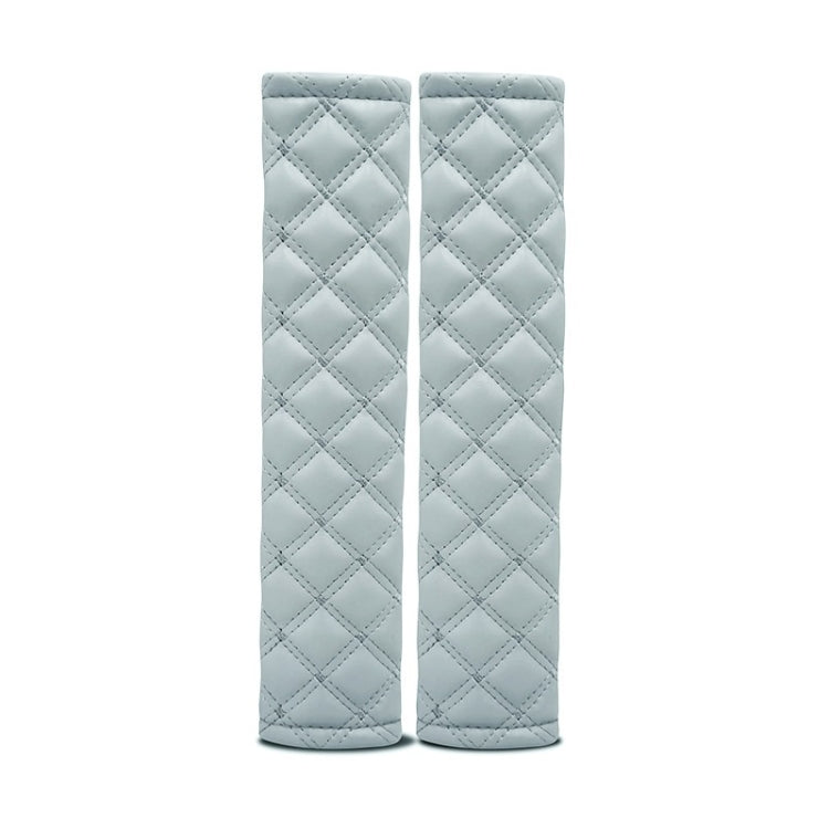 Rhombus Leather Seat Belt Shoulder Protector Pads, Color: Light Grey - free shipping - PMC TechLife - Order now!