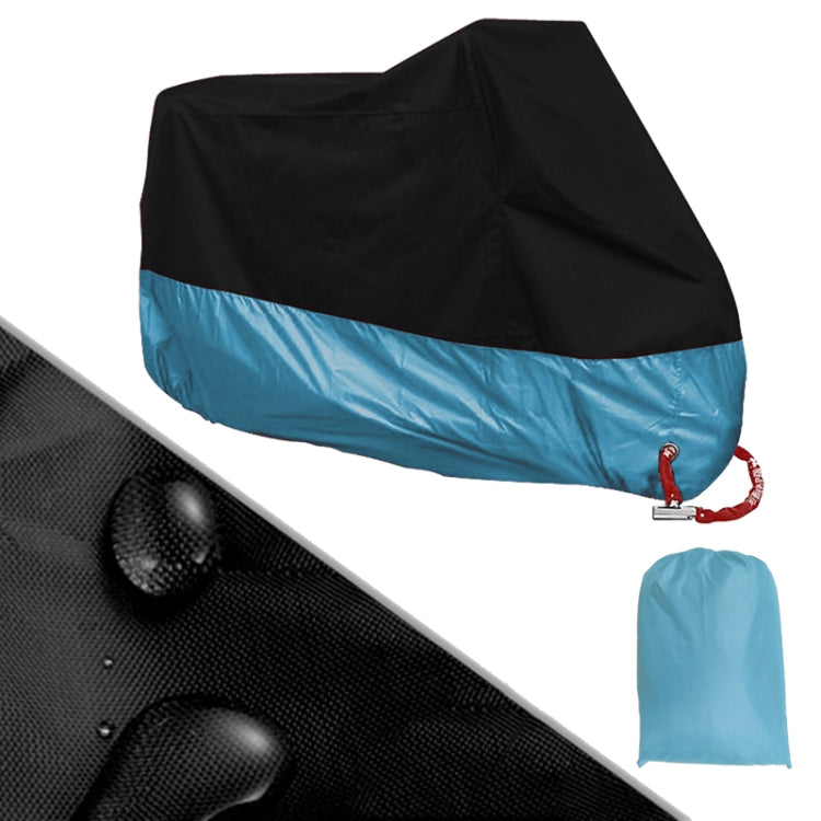190T Motorcycle Rain Covers Dustproof Rain UV Resistant Dust Prevention Covers, Size: XL(Black and Light Blue) - free shipping - PMC TechLife - Order now!