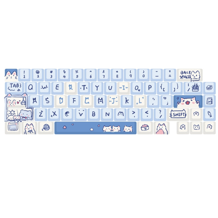 66 Keys 5-sided Heat Rise PBT Personalized Keycaps(Blue) - Silicone / Sticker by PMC Jewellery | Online Shopping South Africa | PMC Jewellery | Buy Now Pay Later Mobicred