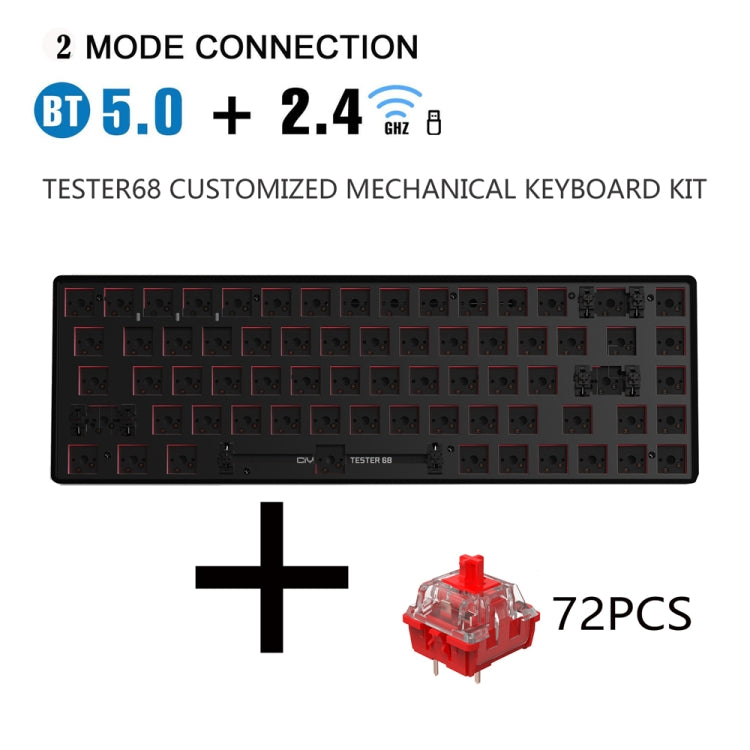 Dual-mode Bluetooth/Wireless Customized Hot Swap Mechanical Keyboard Kit + Red Shaft, Color: Green - Other by PMC Jewellery | Online Shopping South Africa | PMC Jewellery | Buy Now Pay Later Mobicred