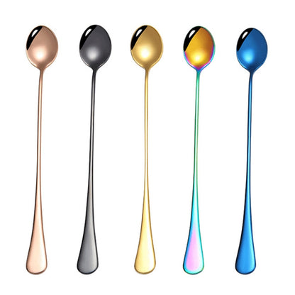 304 Stainless Steel Long Handle Thickened Pointed Spoon Coffee Ice Drink Mixing Spoon, Color: Titanium Gold - Cutlery Sets by PMC Jewellery | Online Shopping South Africa | PMC Jewellery | Buy Now Pay Later Mobicred