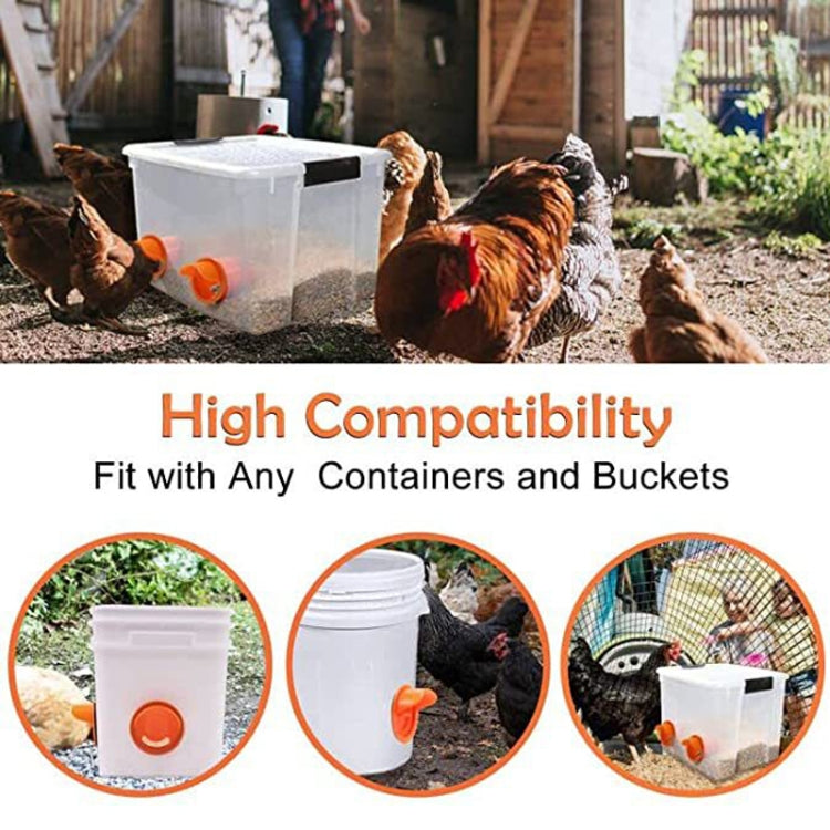 DIY Chicken Feeders Automatic Poultry Feeders Kit For Buckets, Barrels, Troughs, Spec: 4pcs/set Orange - Food Bowls by PMC Jewellery | Online Shopping South Africa | PMC Jewellery