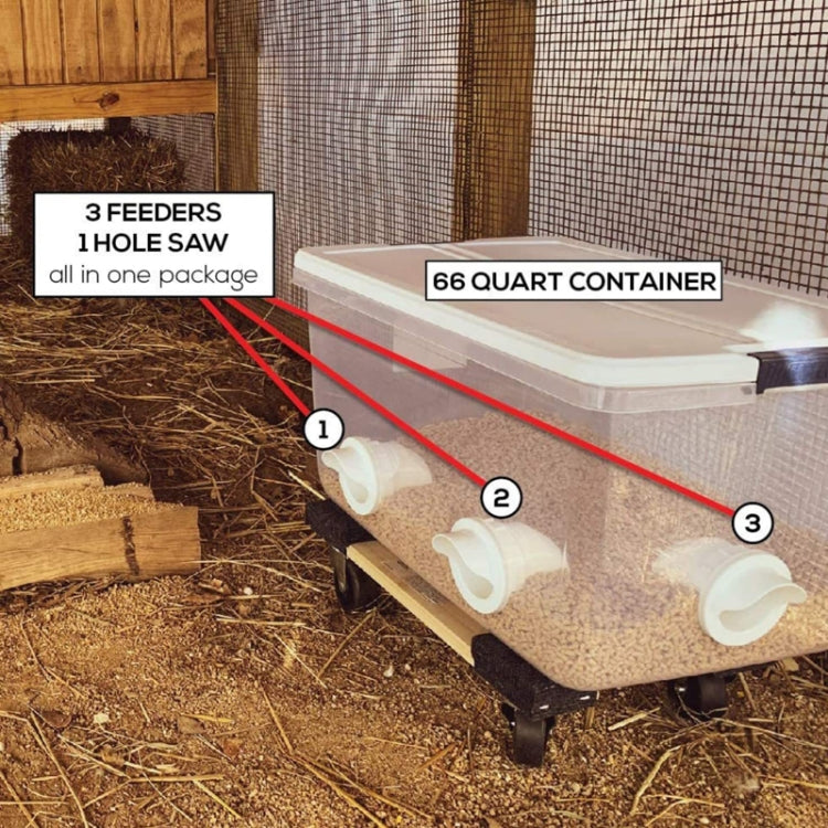 DIY Chicken Feeders Automatic Poultry Feeders Kit For Buckets, Barrels, Troughs, Spec: 4pcs/set White - Food Bowls by PMC Jewellery | Online Shopping South Africa | PMC Jewellery