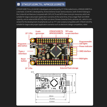 Yahboom MCU RCT6 Development Board STM32 Experimental Board ARM System Core Board, Specification: APM32E103RET6 - Arduino Nucleo Accessories by Yahboom | Online Shopping South Africa | PMC Jewellery | Buy Now Pay Later Mobicred