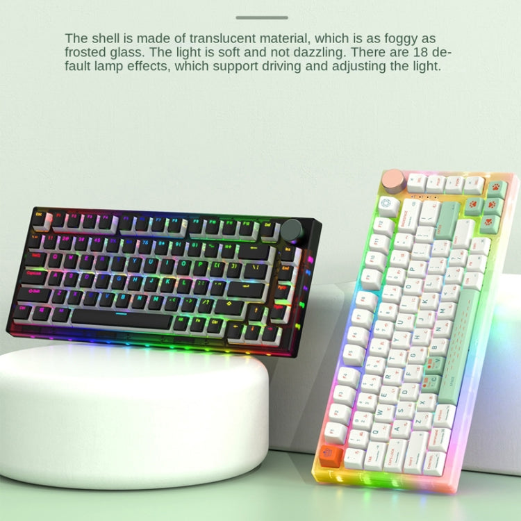 82 Keys Bluetooth Wireless 3-mode RGB Hot-plug Customized Mechanical Keyboard Kit + Keycap(Black) - Other by PMC Jewellery | Online Shopping South Africa | PMC Jewellery | Buy Now Pay Later Mobicred