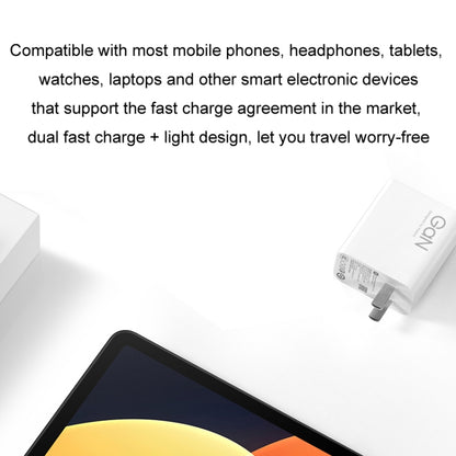 Original Xiaomi 67W GaN 1C+1A Dual Port Smart Fast Charger, US Plug(White) - USB Charger by Xiaomi | Online Shopping South Africa | PMC Jewellery | Buy Now Pay Later Mobicred