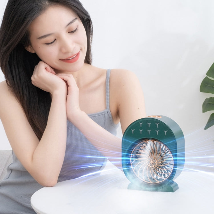 USB Spray Humidification Air Conditioning Fan Small Portable Desktop Air Cooler, Style: Charging (Green) - Electric Fans by PMC TechLife | Online Shopping South Africa | PMC TechLife | Buy Now Pay Later Mobicred