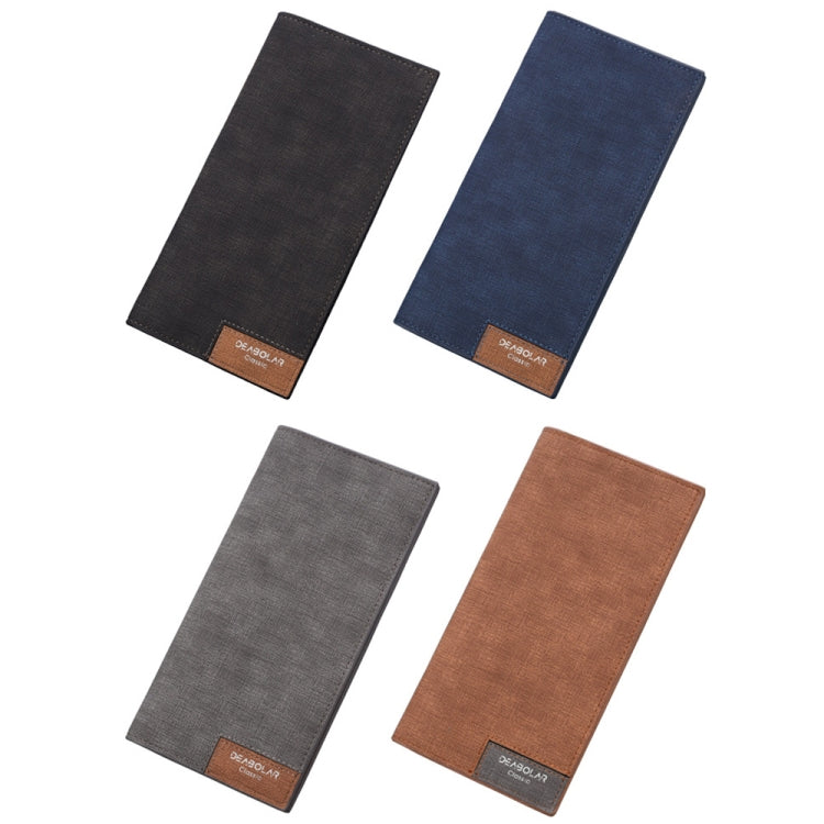 DEABOLAR Large Capacity Men Long Wallet Ultra-thin Paneled Soft Wallet(Light Gray) - Wallets by DEABOLAR | Online Shopping South Africa | PMC TechLife