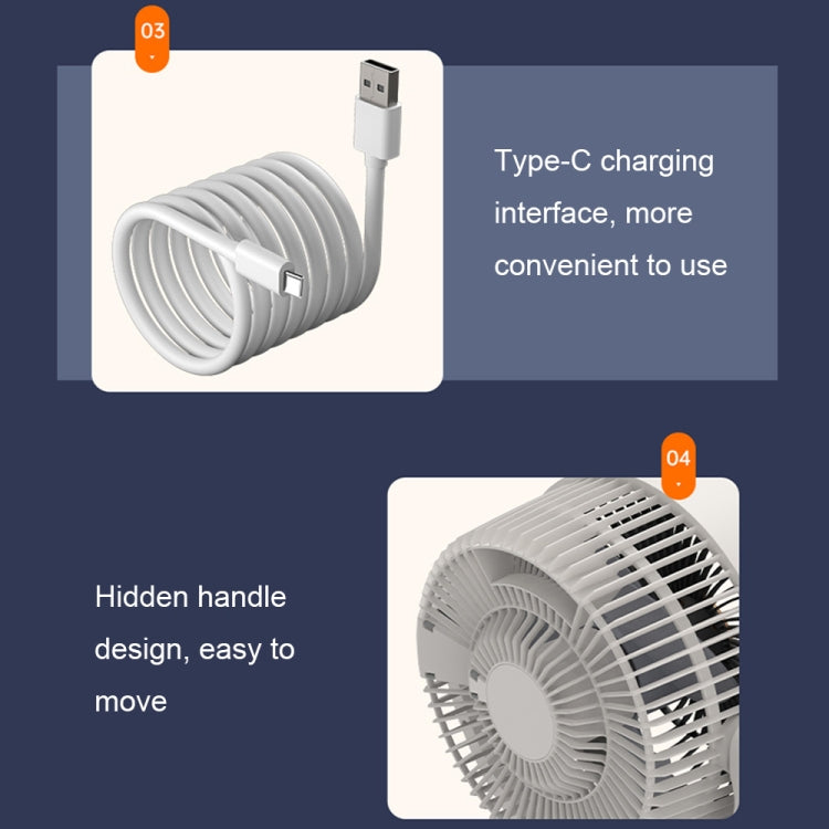 Desktop Air Circulation Upright Night Light Fan Household Rotatable Turbo Fan, Style: Plug-in Model - Electric Fans by PMC Jewellery | Online Shopping South Africa | PMC Jewellery | Buy Now Pay Later Mobicred