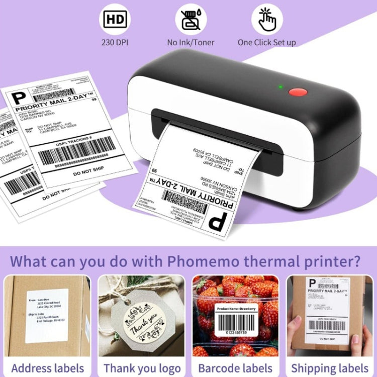 Phomemo PM246S Address Label Printer Thermal Paper Express E-Manifest Printer, Size: US(White) - free shipping - PMC TechLife - Order now!