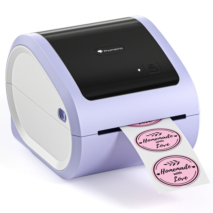 Phomemo D520-BT Bluetooth Thermal Shipping Label Printer Wireless Desktop Printer For Barcode Address Labels, Size: US(Purple White) - free shipping - PMC TechLife - Order now!