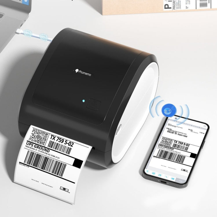 Phomemo D520-BT Bluetooth Thermal Shipping Label Printer Wireless Desktop Printer For Barcode Address Labels, Size: US(Purple White) - free shipping - PMC TechLife - Order now!
