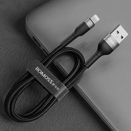 ROMOSS  CB12B 2.4A 8 Pin Fast Charging Cable For IPhone / IPad Data Cable 2m(Red Black) - Normal Style Cable by ROMOSS | Online Shopping South Africa | PMC Jewellery | Buy Now Pay Later Mobicred