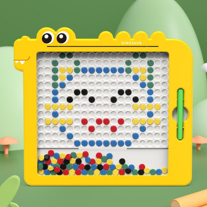 106 Beads Kids Magnetic Drawing Board Big Chess Children Creative Toys(Dinosaur Yellow) - Drawing Toys by PMC Jewellery | Online Shopping South Africa | PMC Jewellery | Buy Now Pay Later Mobicred