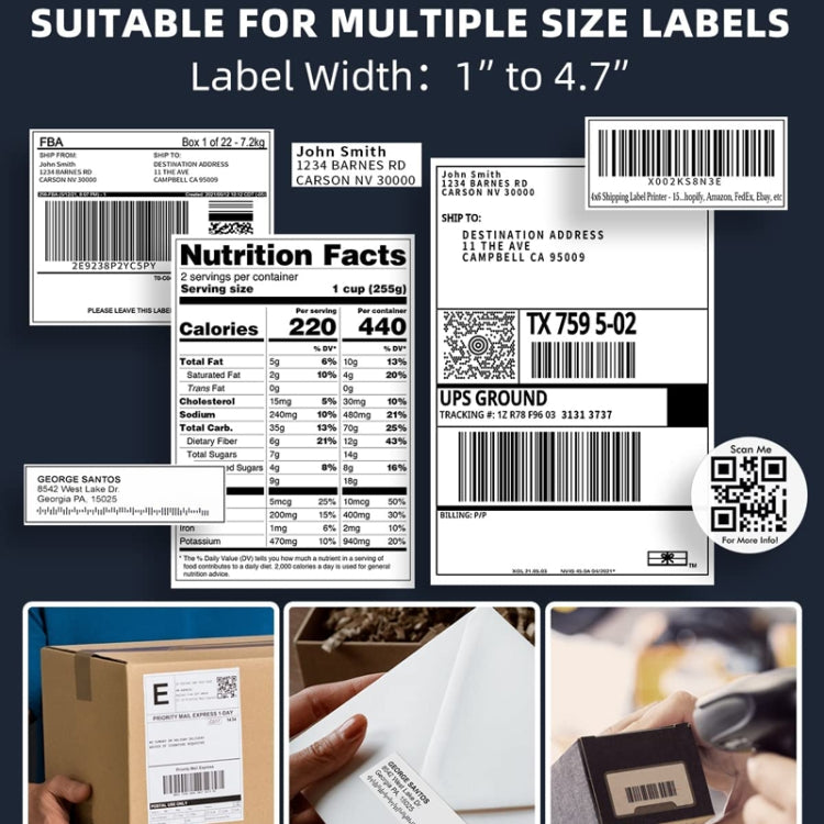 Phomemo PM241-BT Bluetooth Address Label Printer Thermal Shipping Package Label Maker, Size: EU(Silver) - free shipping - PMC TechLife - Order now!