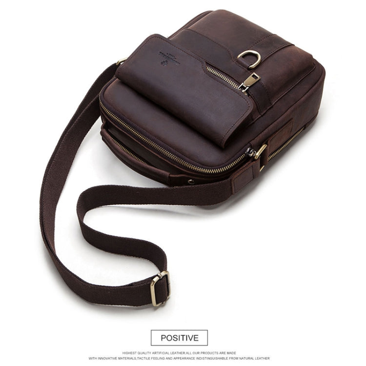 HUMERPAUL Men Leather Cross-Body Bag Shoulder Bag(Brown) - Single-shoulder Bags by HUMERPAUL | Online Shopping South Africa | PMC TechLife | Buy Now Pay Later Mobicred