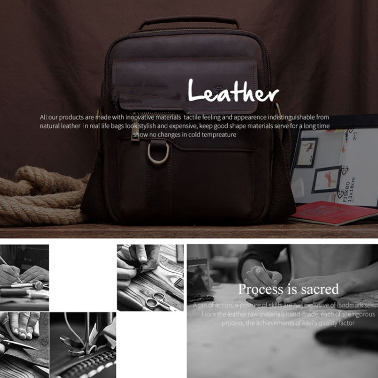 HUMERPAUL Men Leather Cross-Body Bag Shoulder Bag(Brown) - Single-shoulder Bags by HUMERPAUL | Online Shopping South Africa | PMC TechLife | Buy Now Pay Later Mobicred