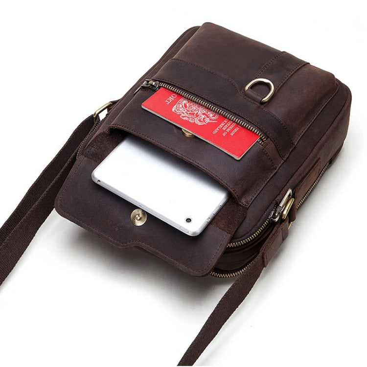 HUMERPAUL Men Leather Cross-Body Bag Shoulder Bag(Brown) - Single-shoulder Bags by HUMERPAUL | Online Shopping South Africa | PMC TechLife | Buy Now Pay Later Mobicred