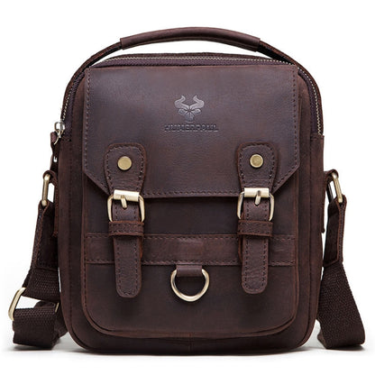 HUMERPAUL Men Shoulder Bag Retro Leather Crossbody Bag(Brown) - Single-shoulder Bags by HUMERPAUL | Online Shopping South Africa | PMC Jewellery | Buy Now Pay Later Mobicred