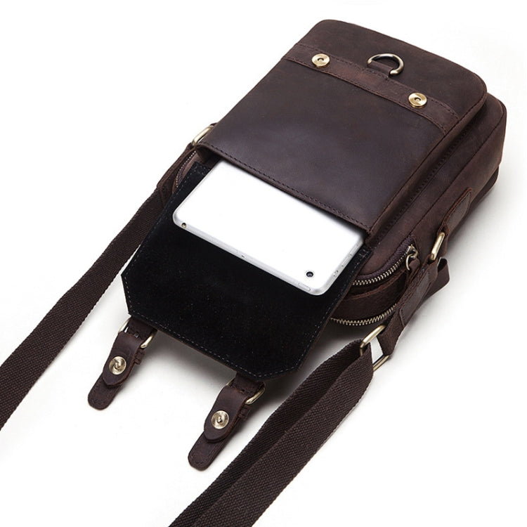 HUMERPAUL Men Shoulder Bag Retro Leather Crossbody Bag(Brown) - Single-shoulder Bags by HUMERPAUL | Online Shopping South Africa | PMC Jewellery | Buy Now Pay Later Mobicred